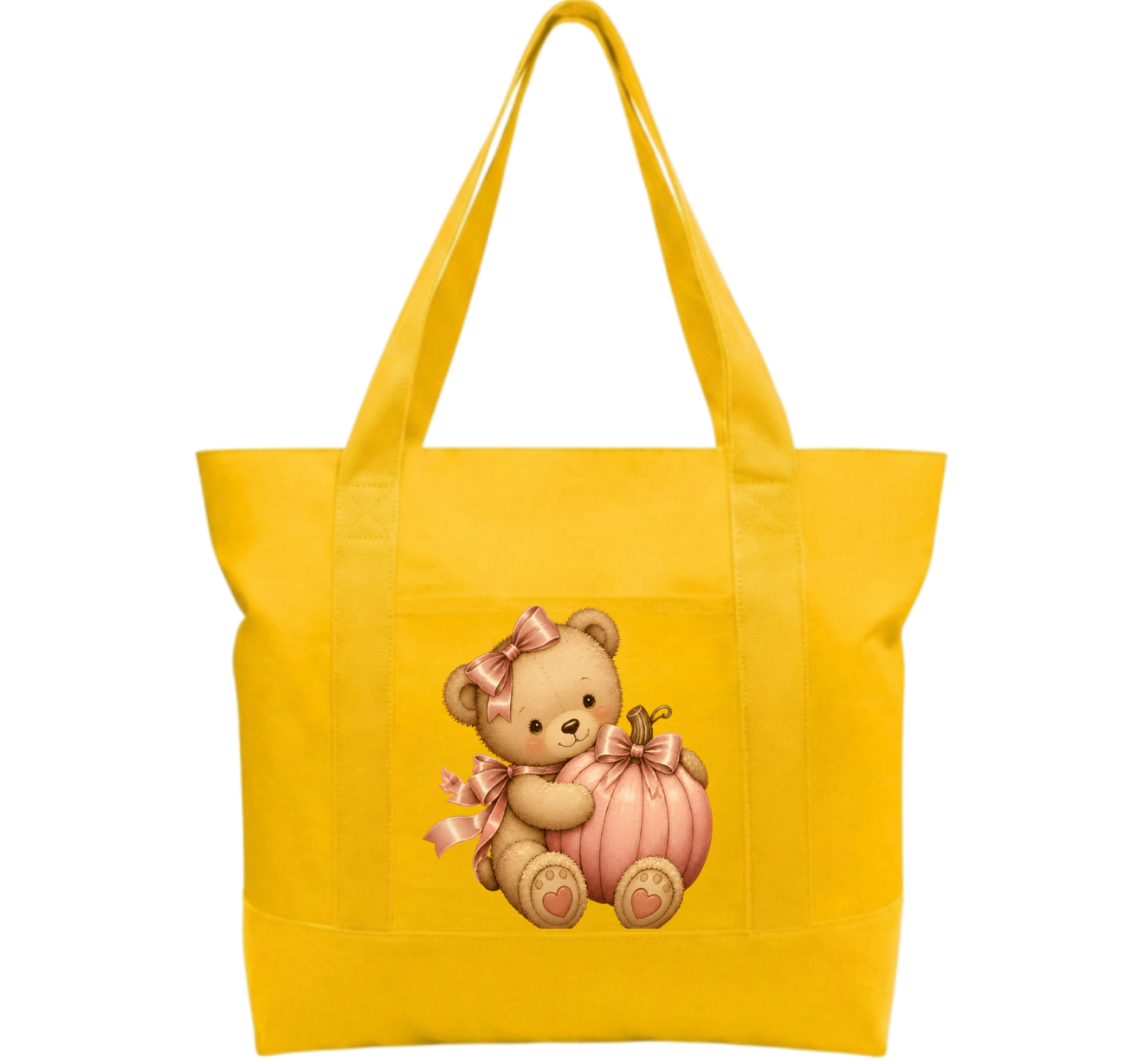 Pink teddy pumpkin Cotton Tote Bag