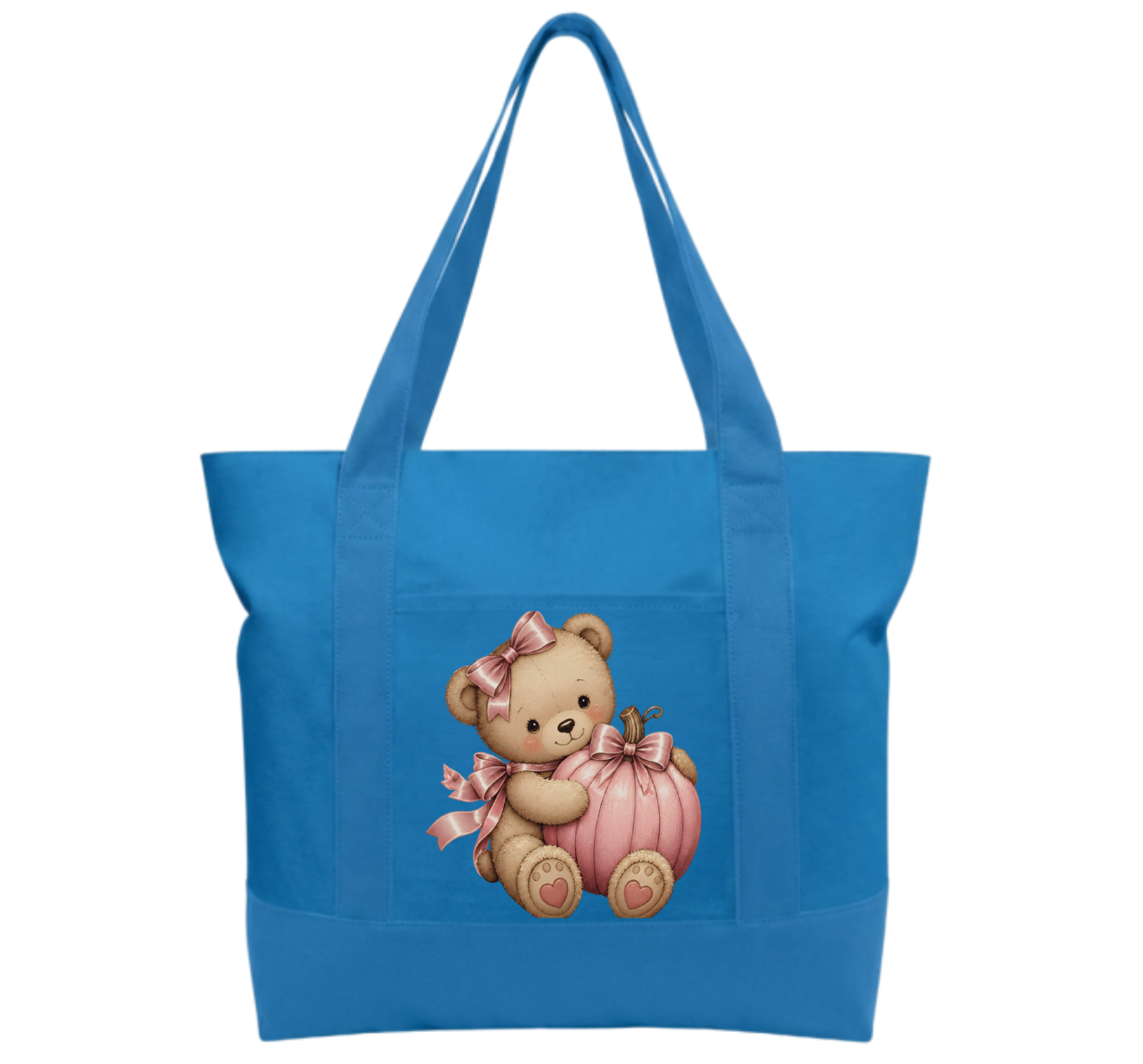 Pink teddy pumpkin Cotton Tote Bag