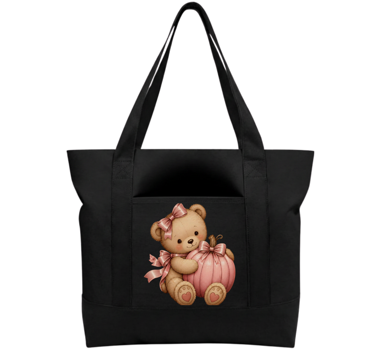 Pink teddy pumpkin Cotton Tote Bag