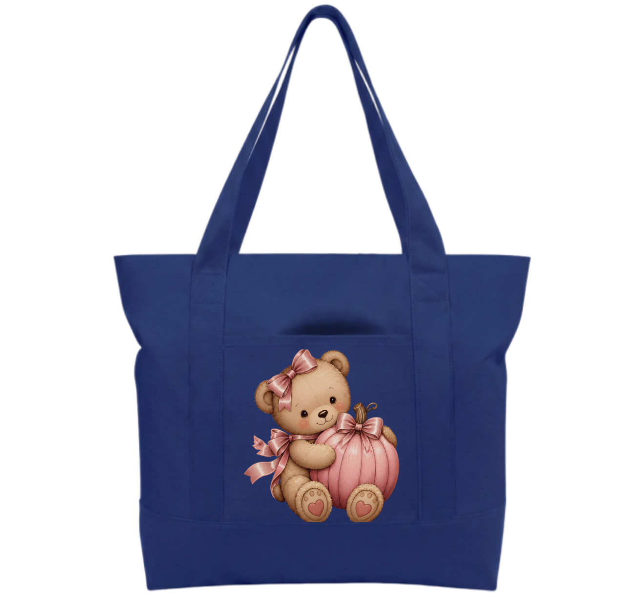 Pink teddy pumpkin Cotton Tote Bag