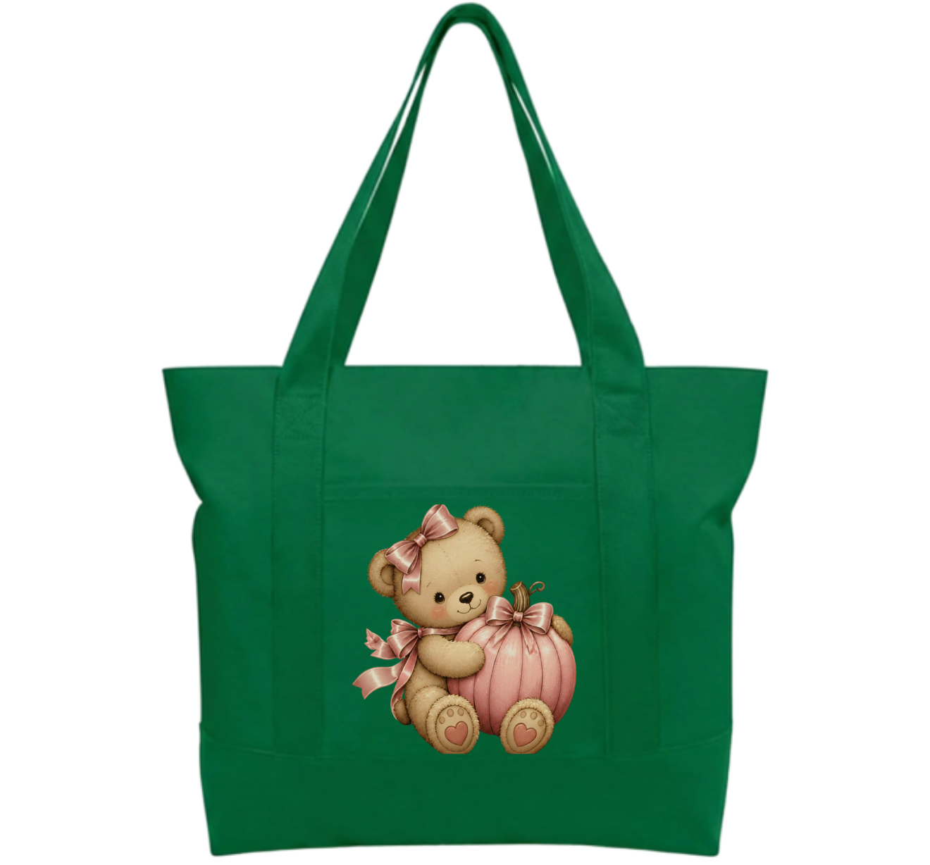 Pink teddy pumpkin Cotton Tote Bag