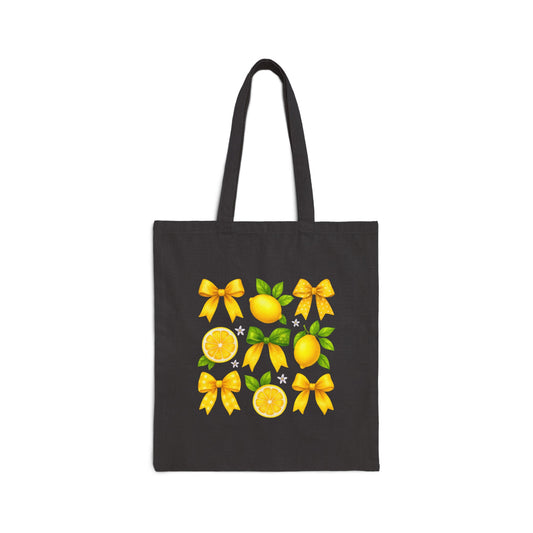 Lemons and bows Cotton Tote Bag