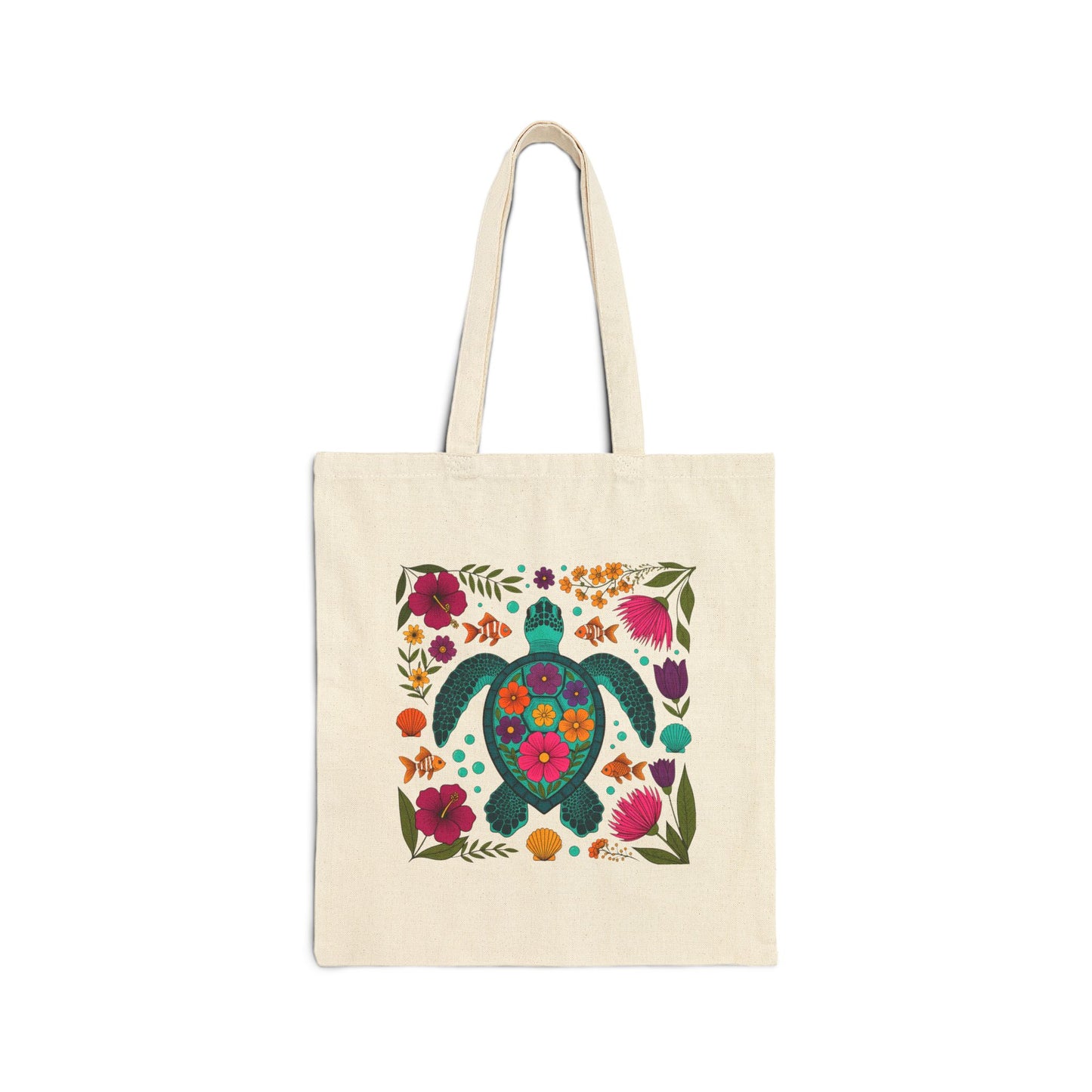 Turtle land Cotton Tote Bag