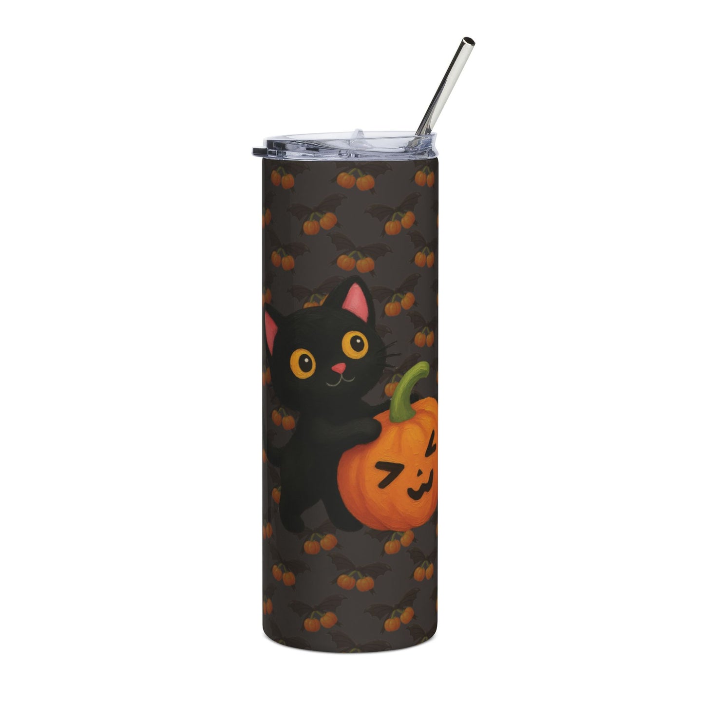 Cats and pumpkin + free straw topper