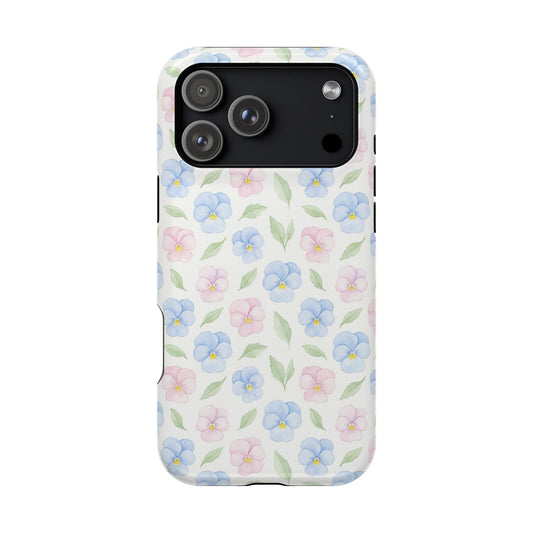 Blue and Pink flowers Iphone Case