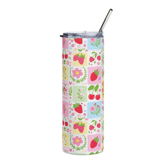 Berry cherry tumbler + free straw topper