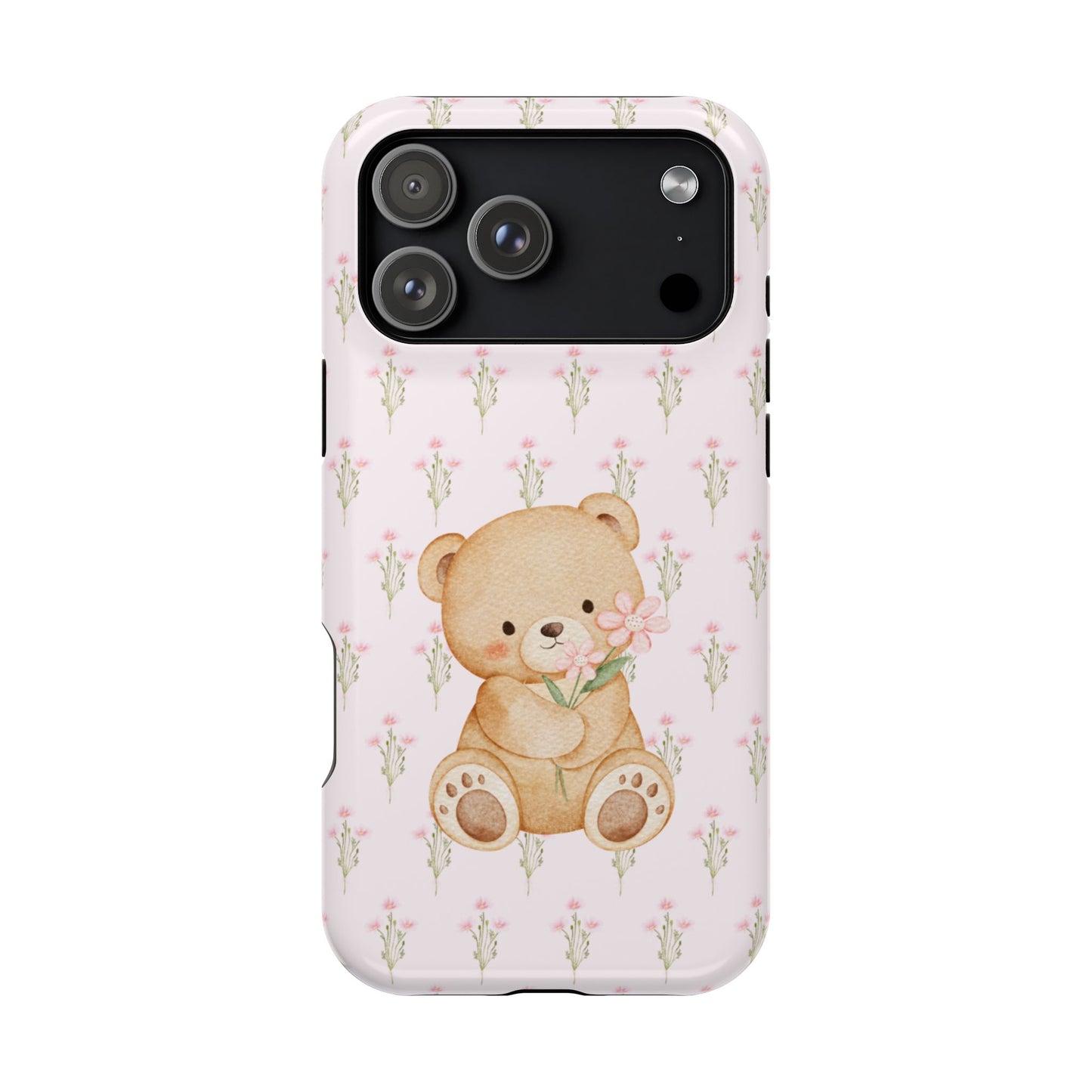 Bear and flowers Iphone Case
