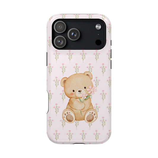 Bear and flowers Iphone Case