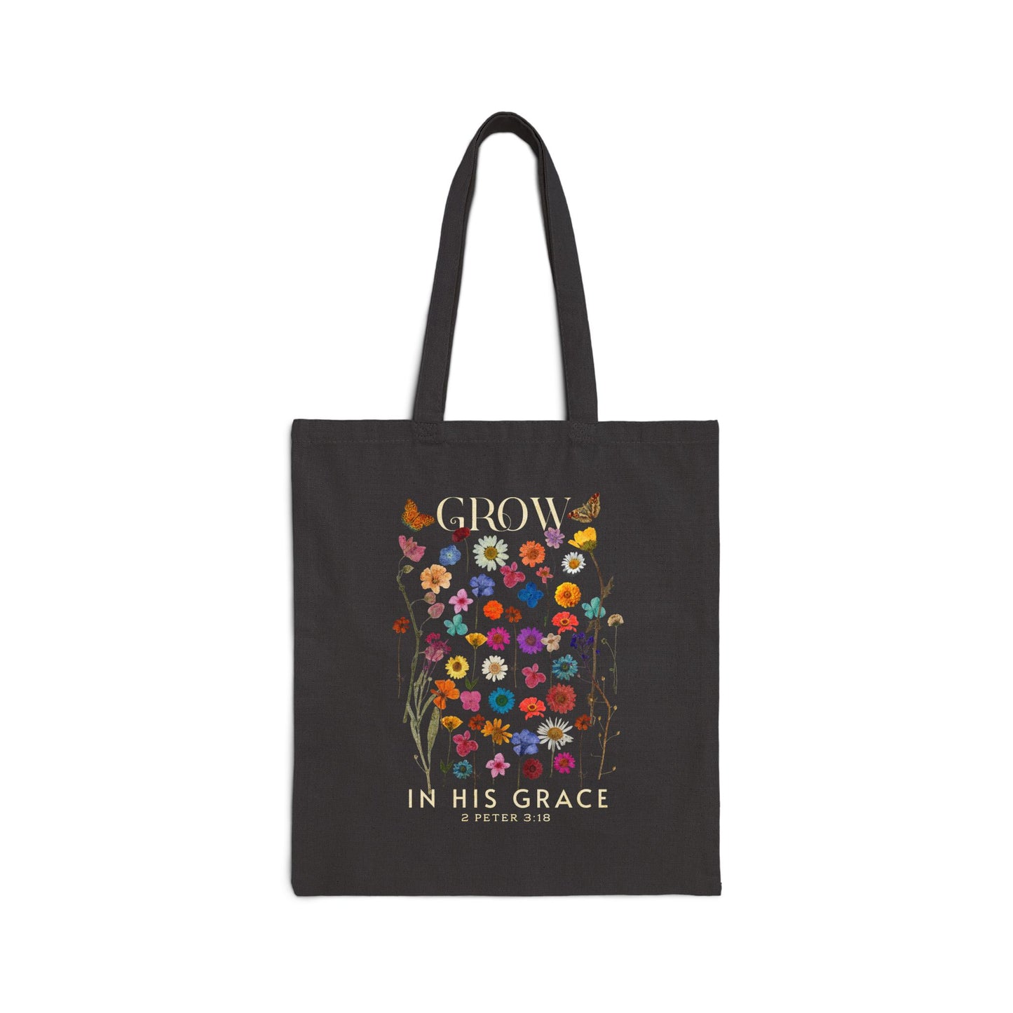 Grow in HIS Grace Cotton Tote Bag