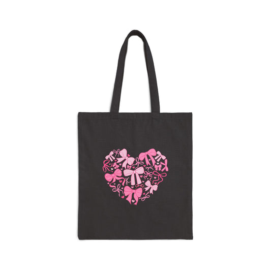 Bow Love Cotton Tote Bag