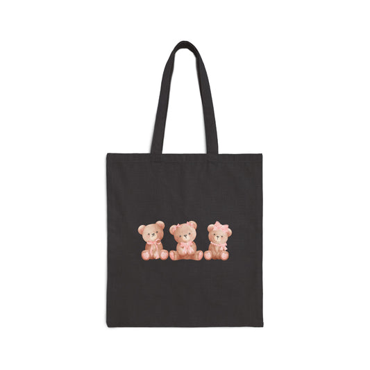 Teddy Bow Cotton Tote Bag