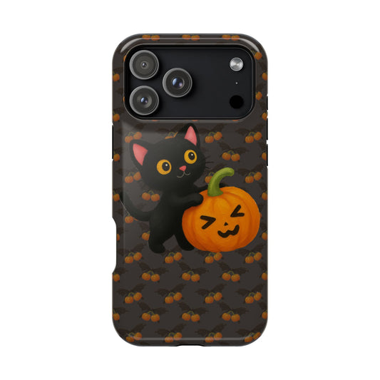 Cat and pumpkin Iphone Case