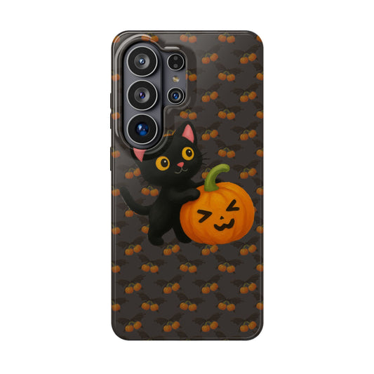 Cat and pumpkin Samsung Case