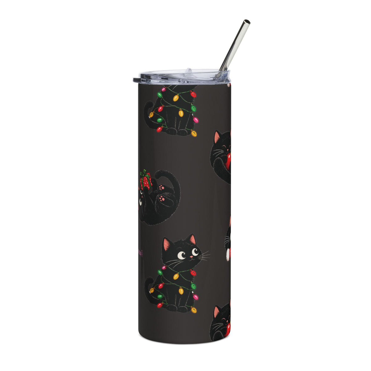 Christmas cats + free straw topper