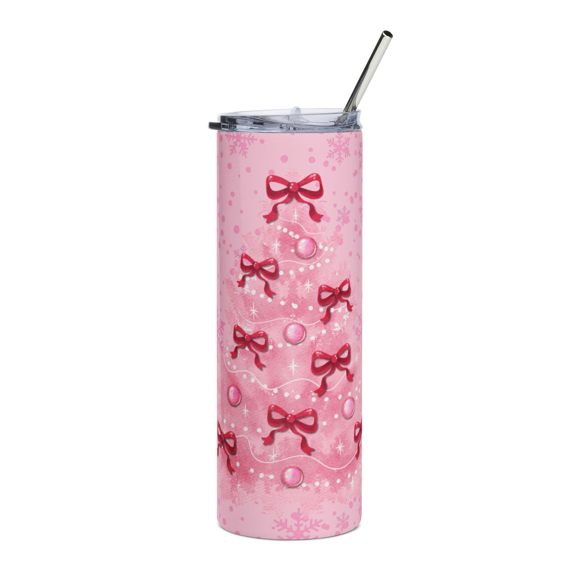Pink Christmas + free straw topper
