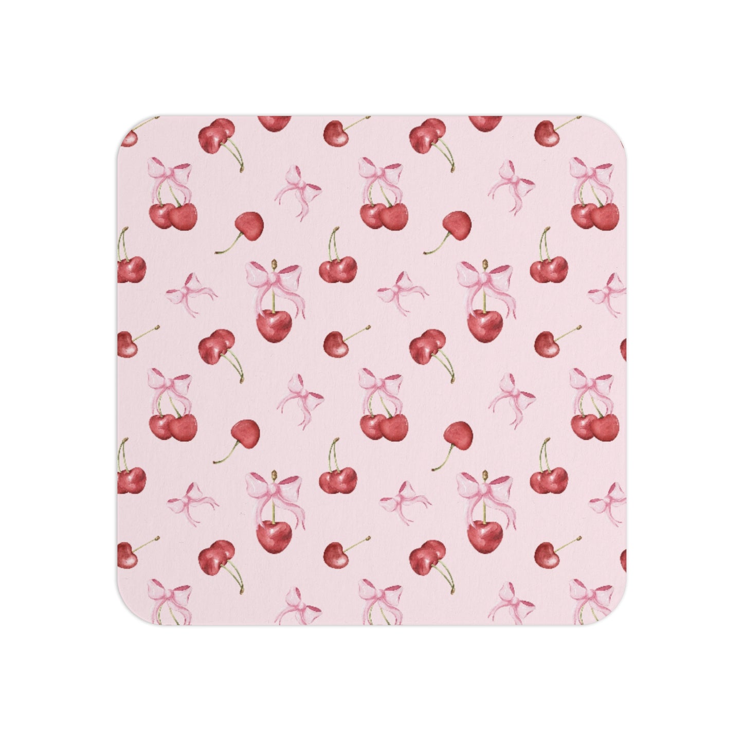 Cherry with pink bows Coasters (2pc)