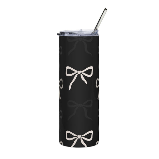 Midnight bows tumbler + free straw topper