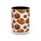 Books and pumpkin mug