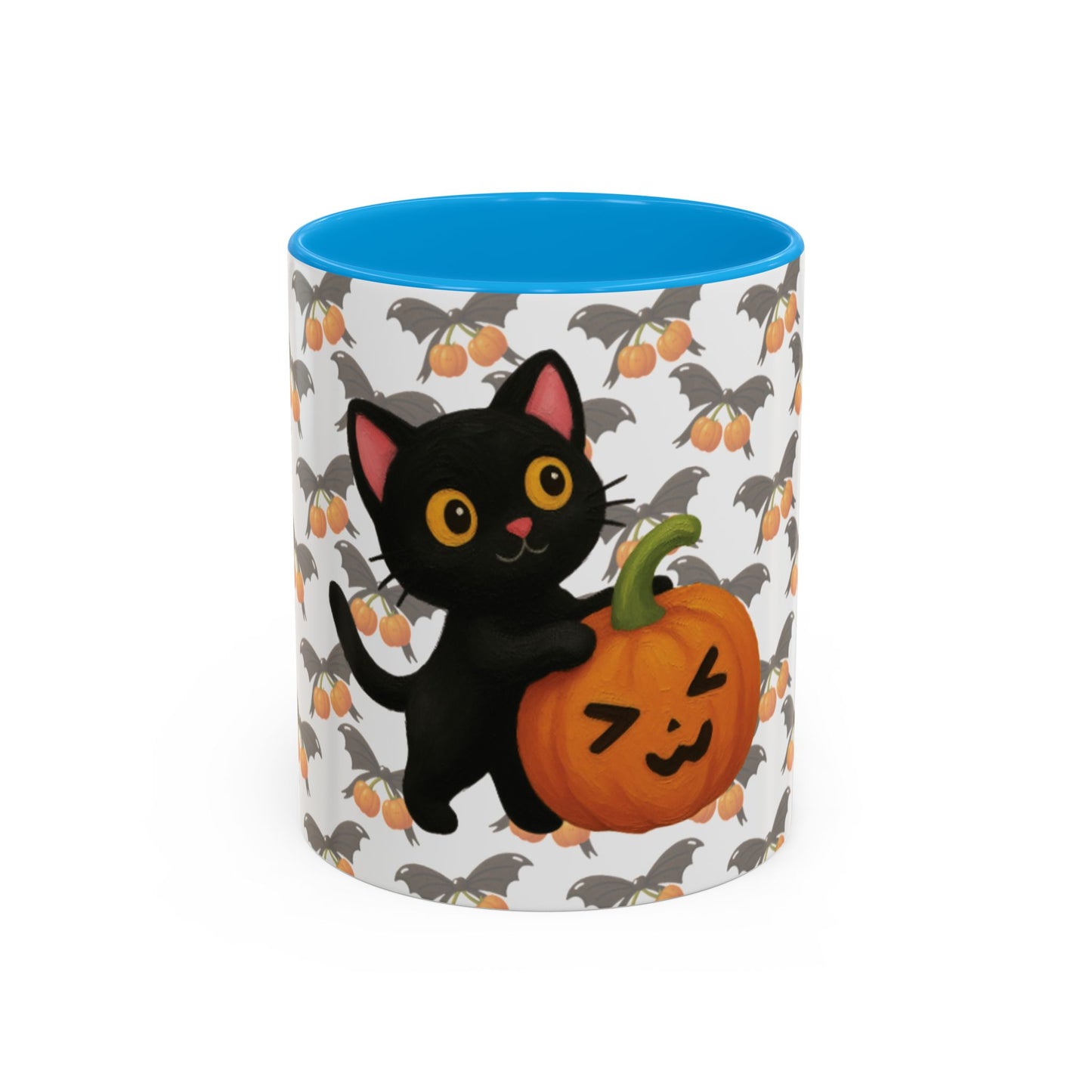 Cat and pumpkin mug