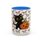 Cat and pumpkin mug