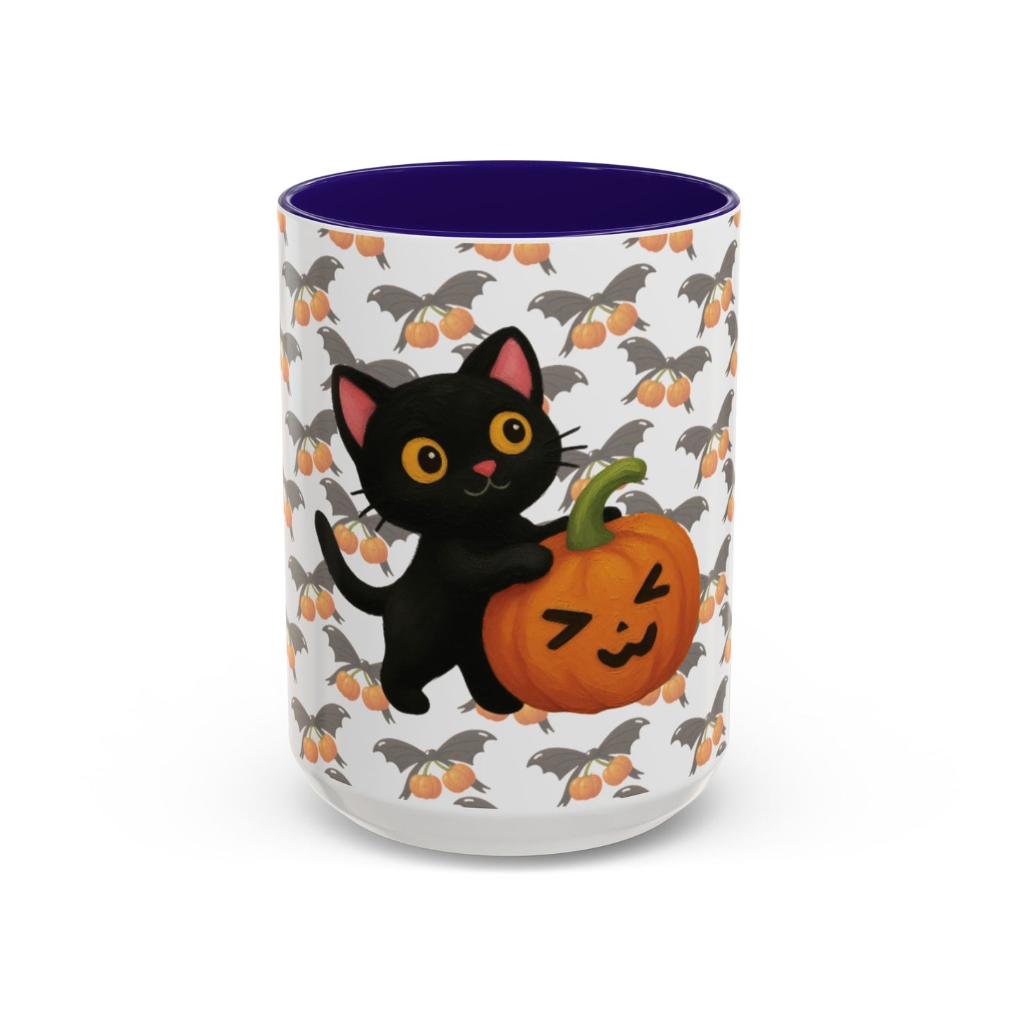 Cat and pumpkin mug