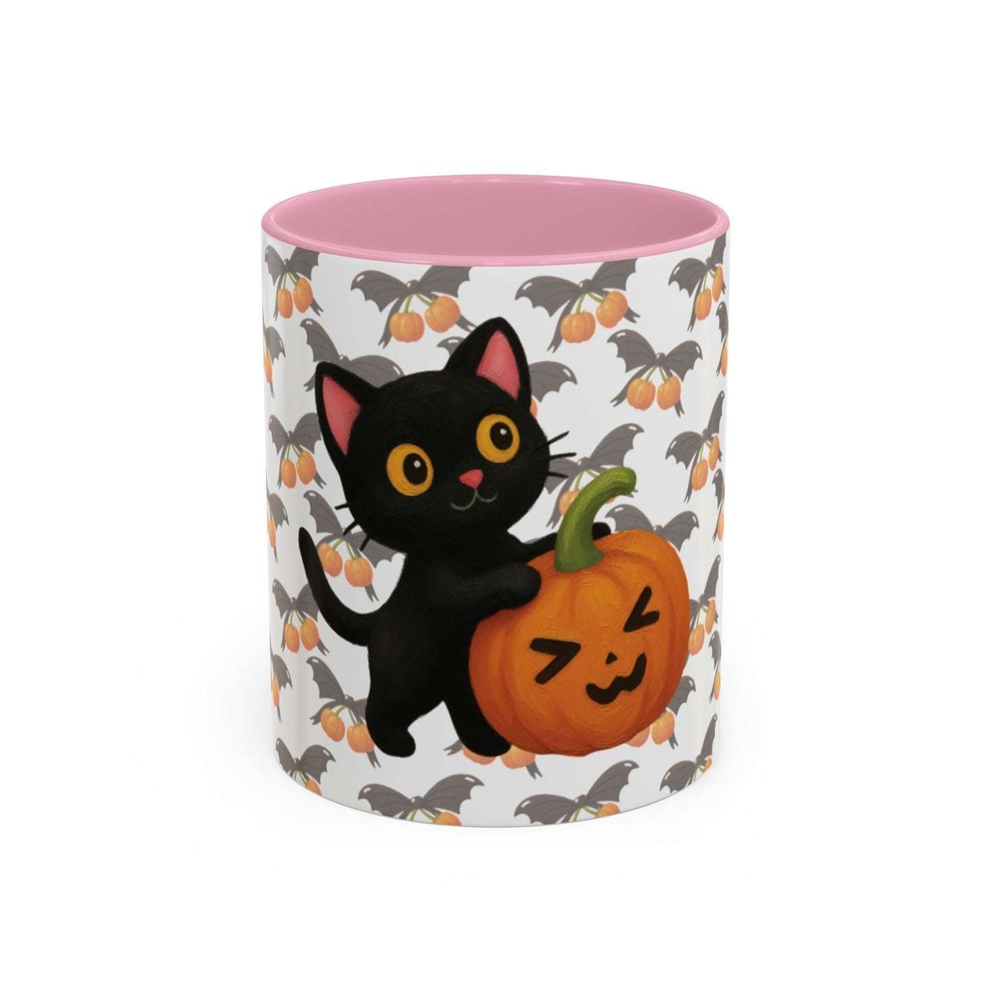 Cat and pumpkin mug