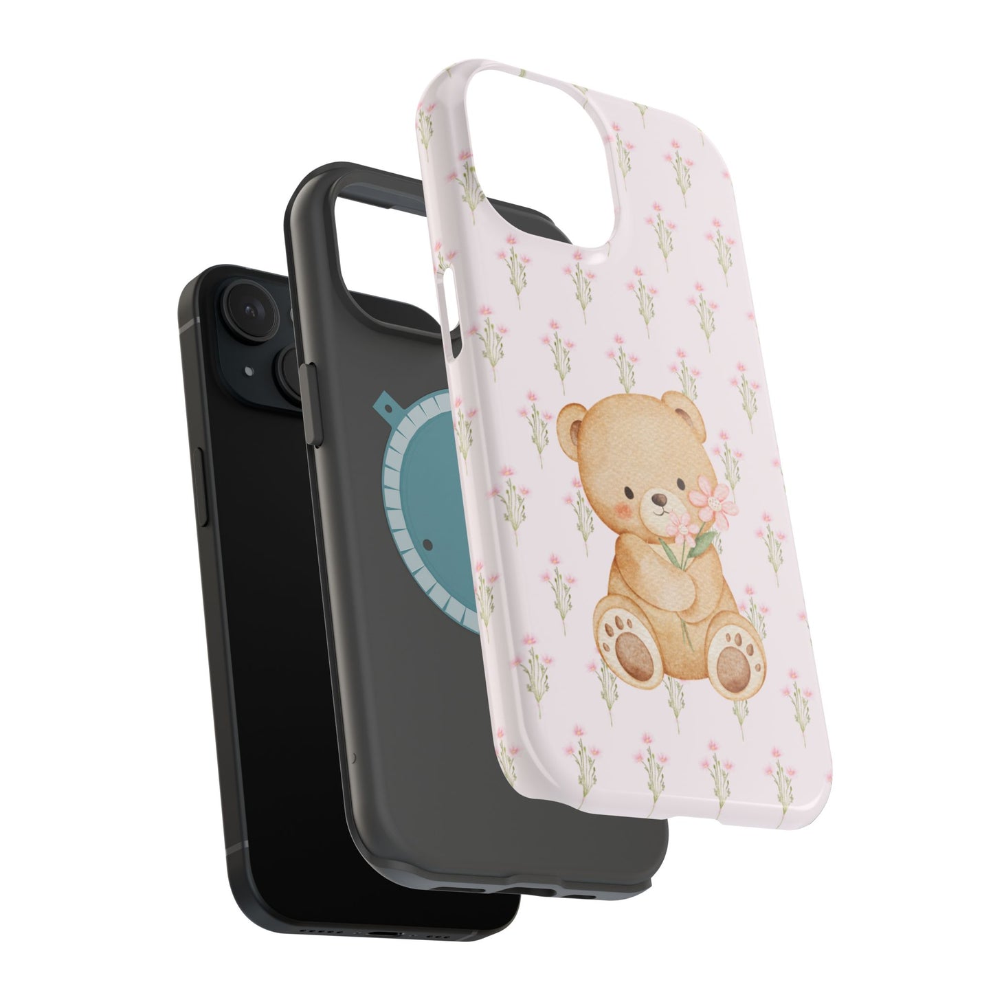 Bear and flowers Iphone Case