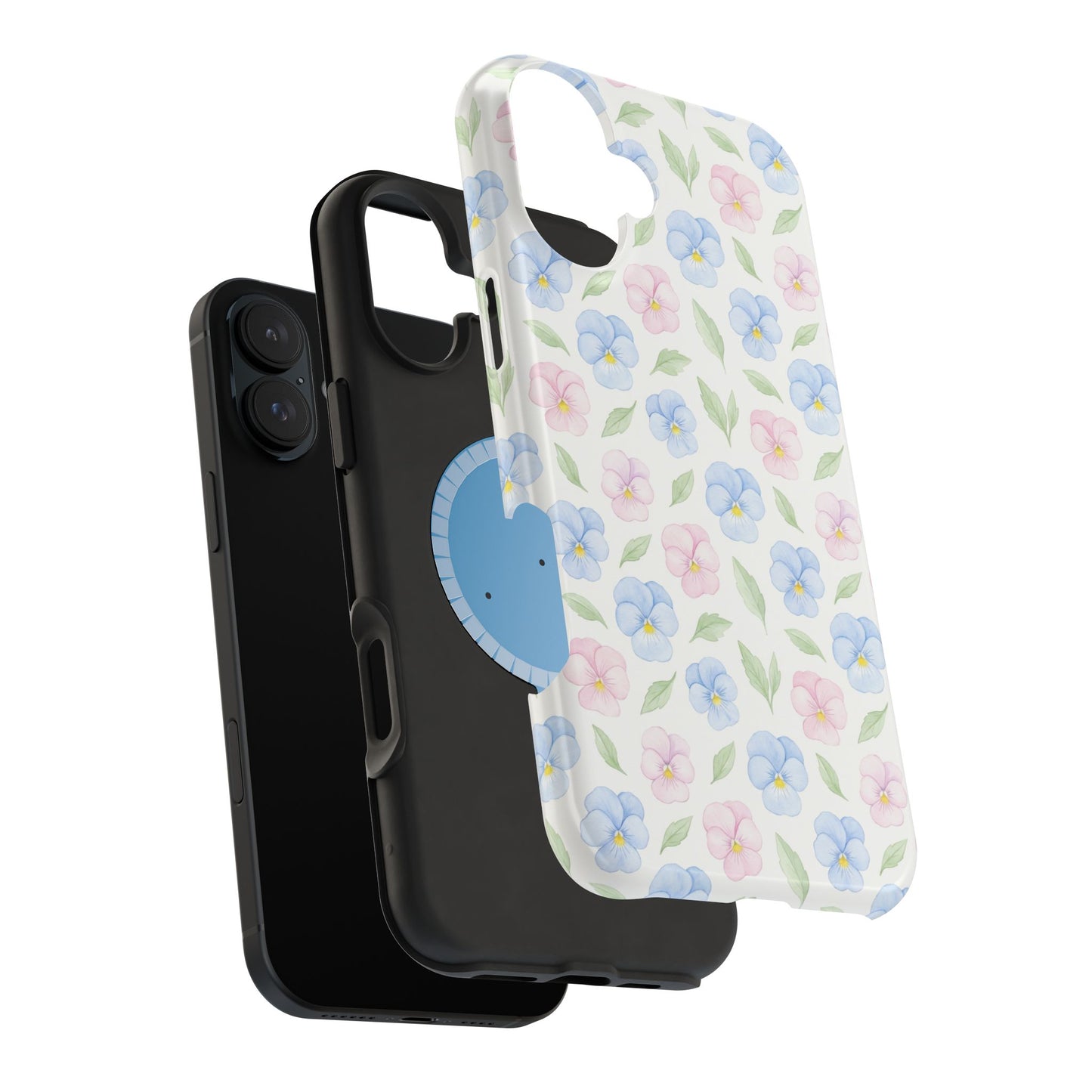Blue and Pink flowers Iphone Case