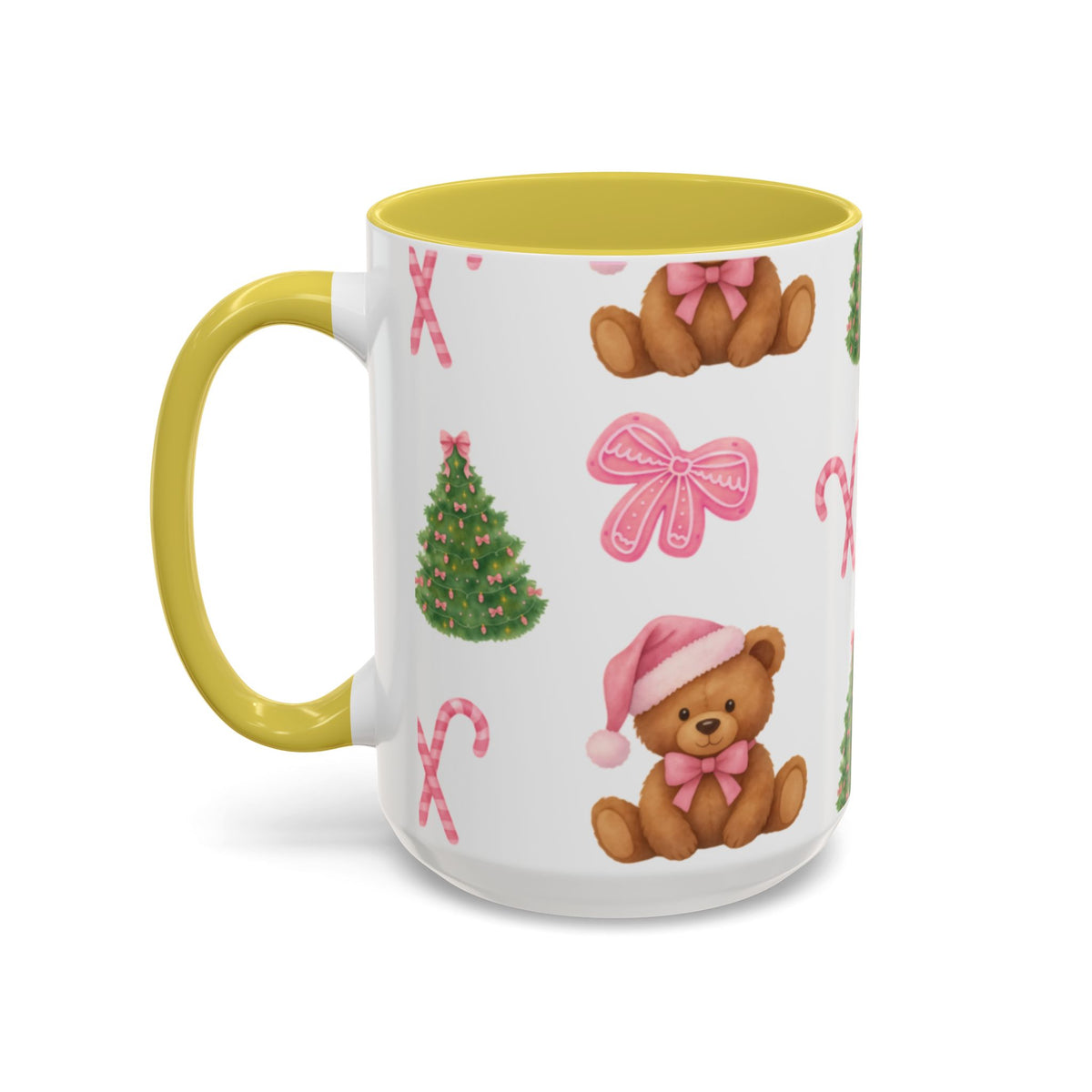 Pink bear Christmas mug
