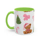 Pink bear Christmas mug