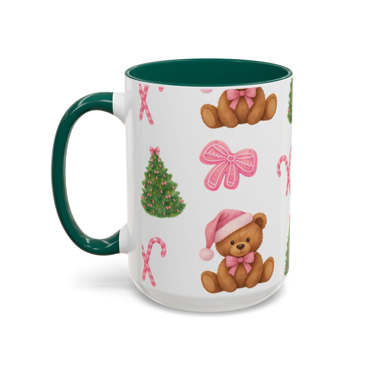 Pink bear Christmas mug