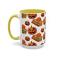 Books and pumpkin mug