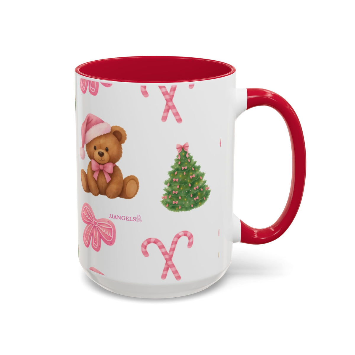 Pink bear Christmas mug