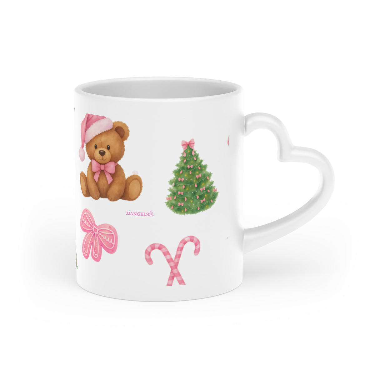 Pink bear Christmas mug