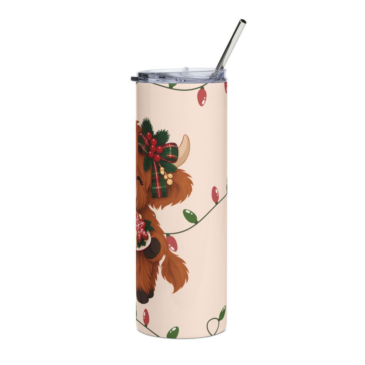 Highland cow+ free straw topper