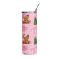 Pink bear Christmas + free straw topper