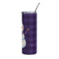 Purple snowman + free straw topper