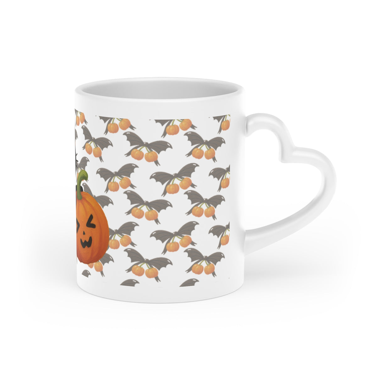 Cat and pumpkin mug
